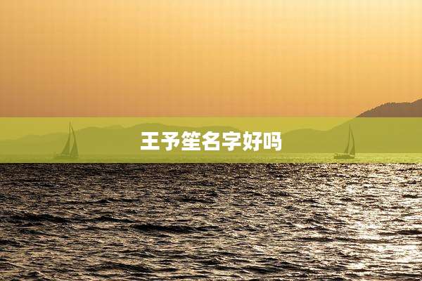 王予笙名字好吗