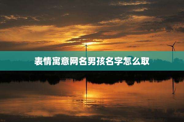 表情寓意网名男孩名字怎么取