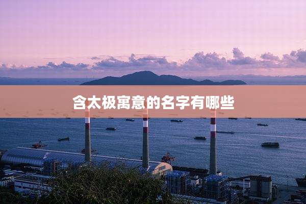 含太极寓意的名字有哪些