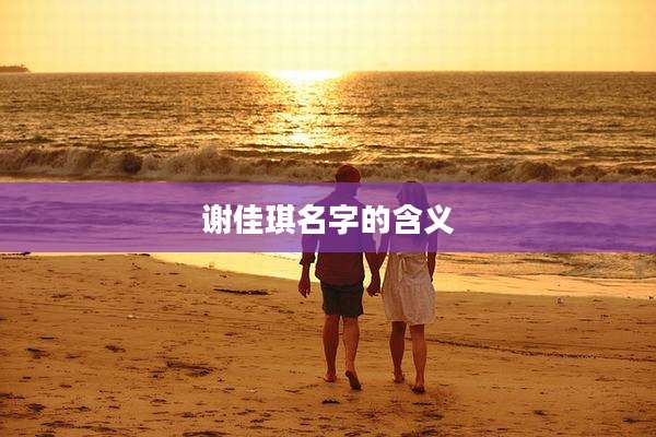 谢佳琪名字的含义