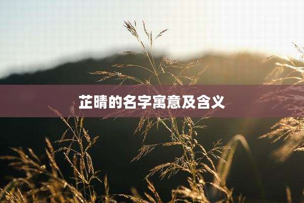 芷晴的名字寓意及含义