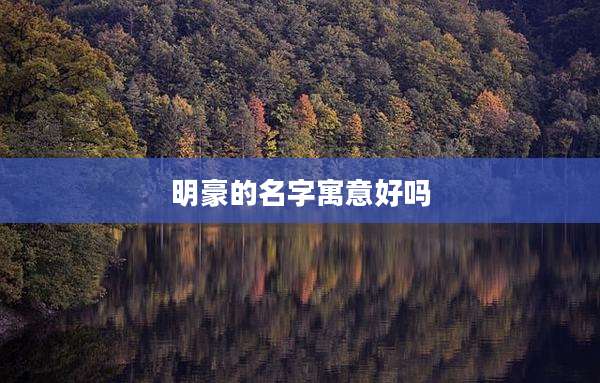 明豪的名字寓意好吗
