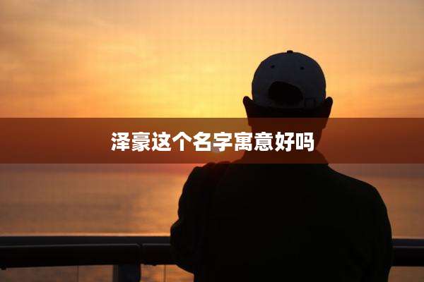 泽豪这个名字寓意好吗