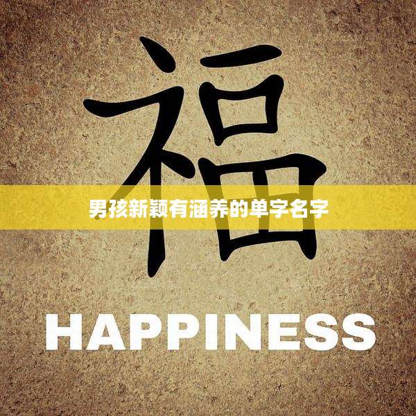 男孩新颖有涵养的单字名字
