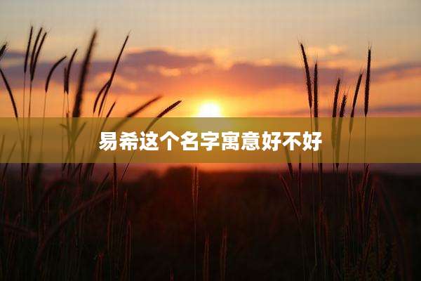 易希这个名字寓意好不好