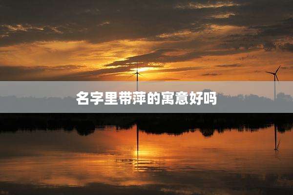 名字里带萍的寓意好吗