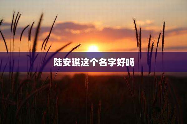 陆安琪这个名字好吗