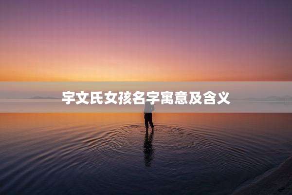 宇文氏女孩名字寓意及含义