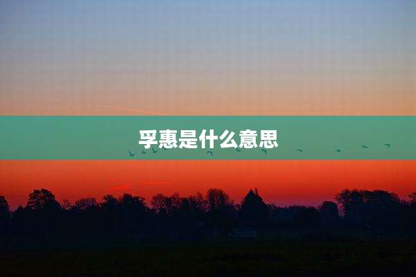 孚惠是什么意思