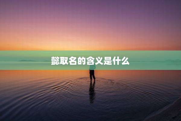 懿取名的含义是什么