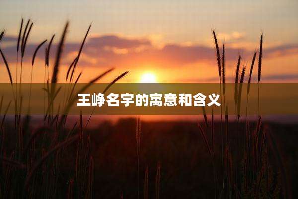 王峥名字的寓意和含义