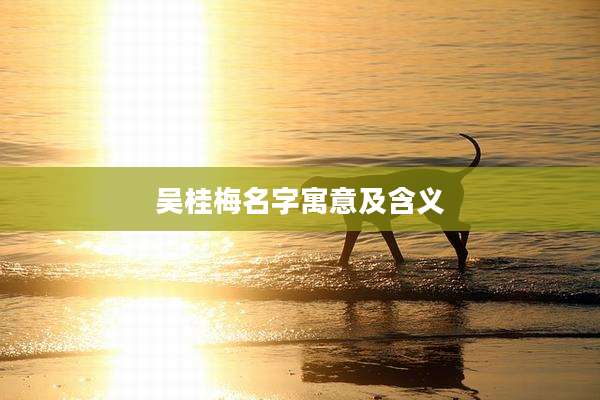 吴桂梅名字寓意及含义