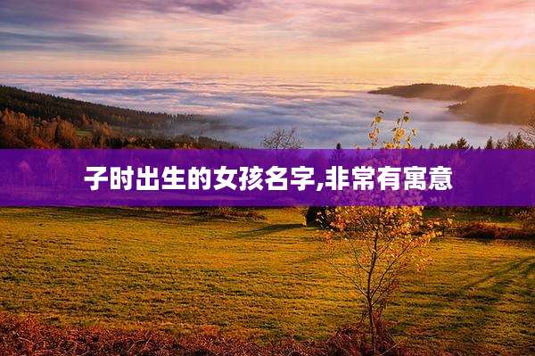 子时出生的女孩名字,非常有寓意