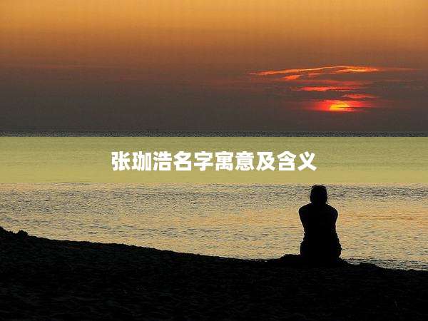 张珈浩名字寓意及含义