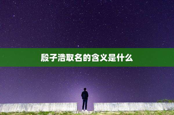 殷子浩取名的含义是什么