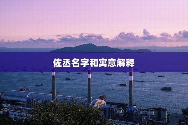 佐丞名字和寓意解释