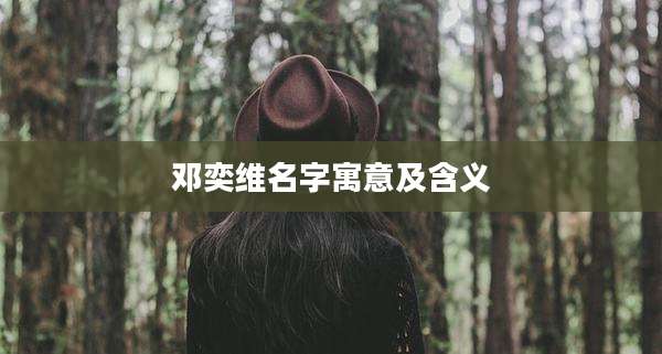 邓奕维名字寓意及含义