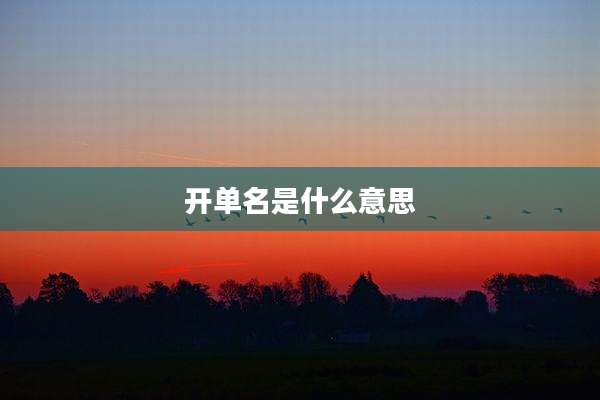 开单名是什么意思