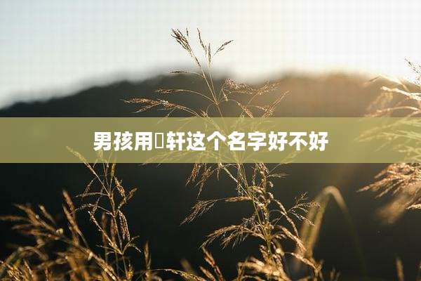 男孩用璟轩这个名字好不好