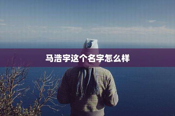 马浩宇这个名字怎么样