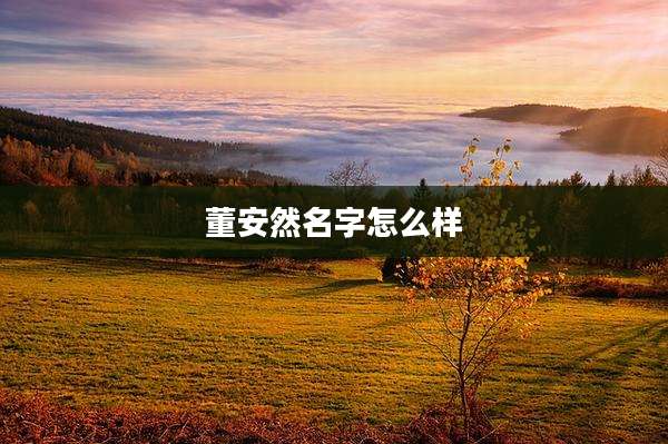 董安然名字怎么样