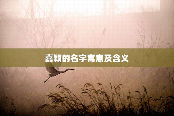 嘉颖的名字寓意及含义