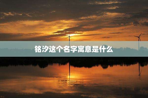 铭汐这个名字寓意是什么