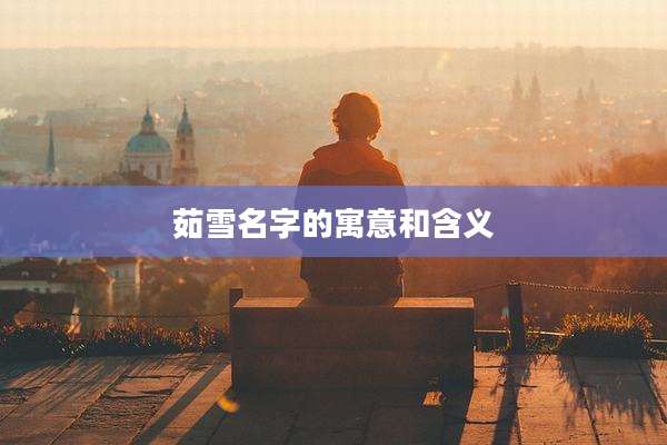 茹雪名字的寓意和含义