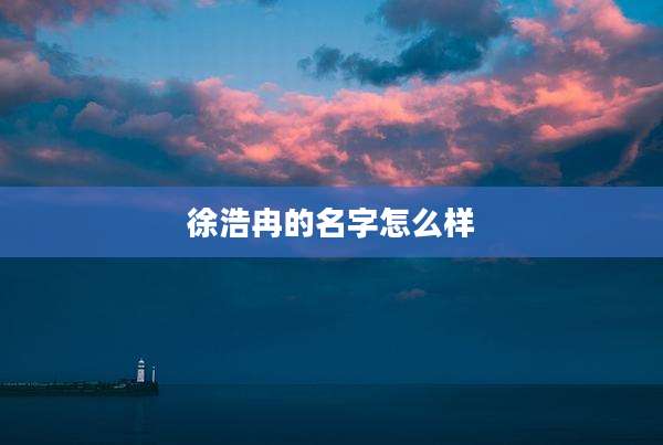 徐浩冉的名字怎么样