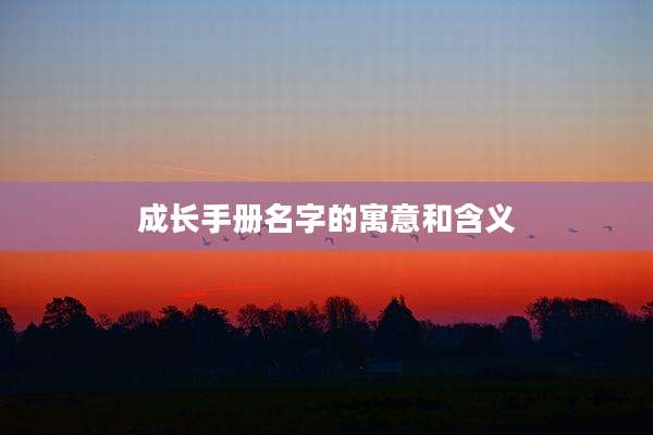 成长手册名字的寓意和含义