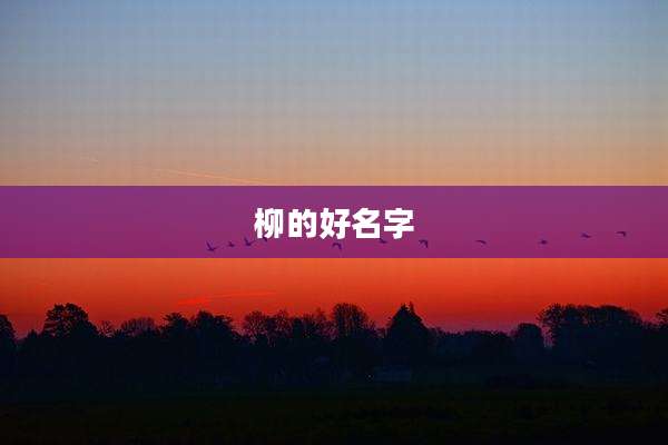 柳的好名字