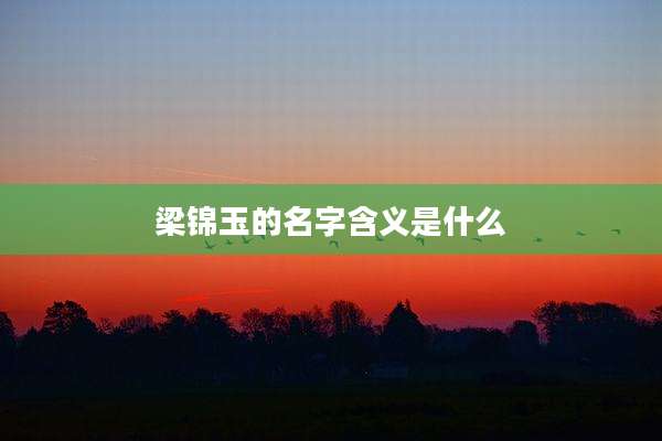 梁锦玉的名字含义是什么