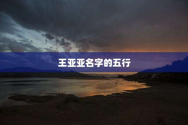王亚亚名字的五行