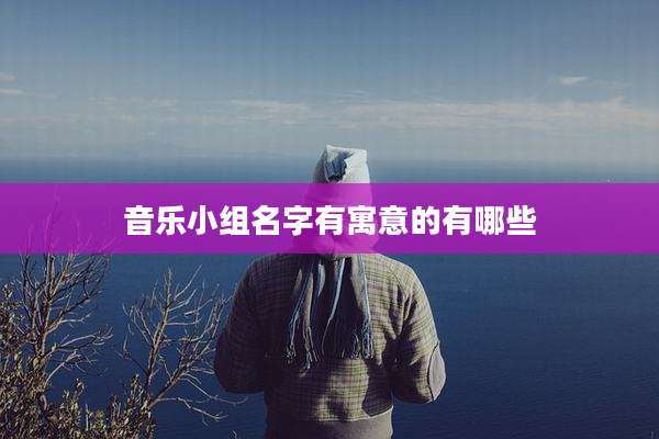 音乐小组名字有寓意的有哪些