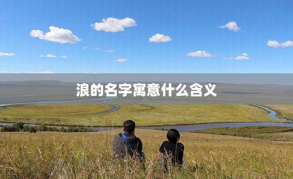 浪的名字寓意什么含义