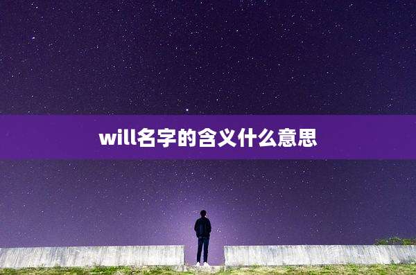 will名字的含义什么意思