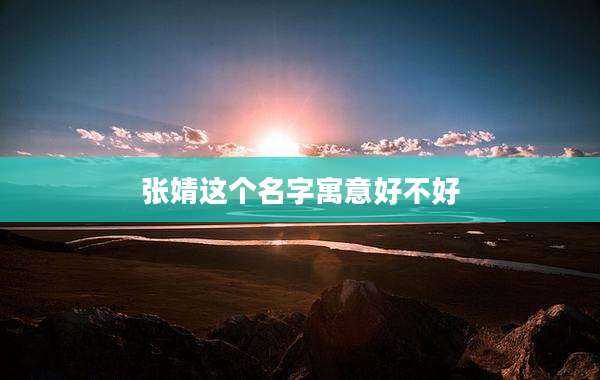 张婧这个名字寓意好不好