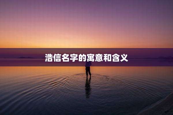 浩信名字的寓意和含义