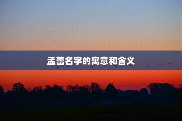 孟蕾名字的寓意和含义