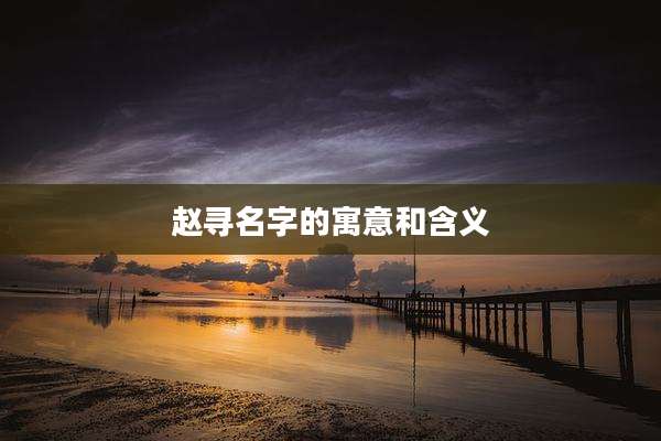 赵寻名字的寓意和含义