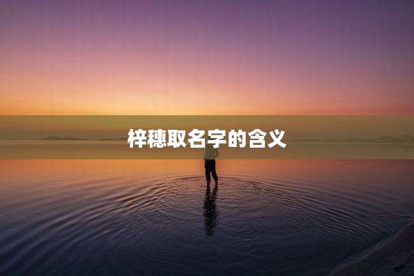 梓穗取名字的含义