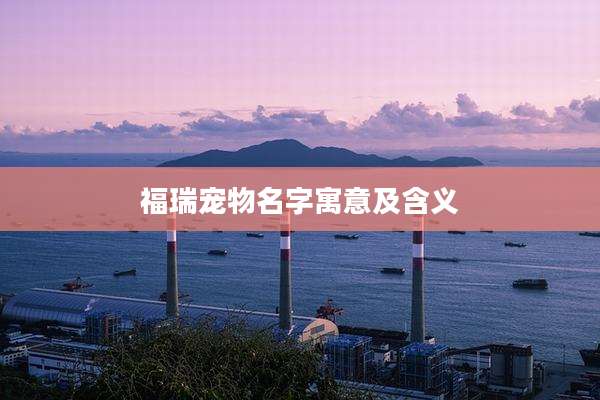 福瑞宠物名字寓意及含义