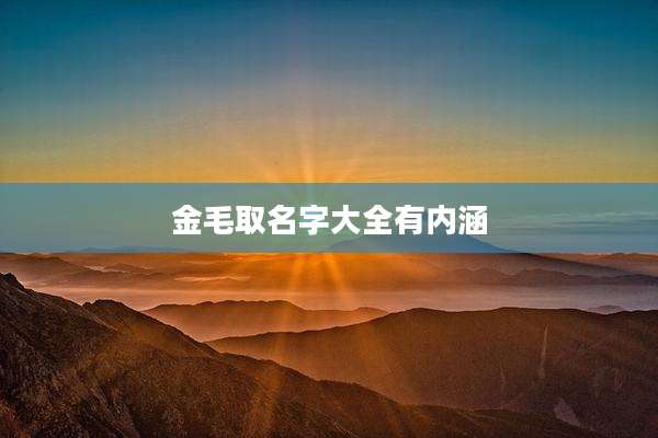 金毛取名字大全有内涵