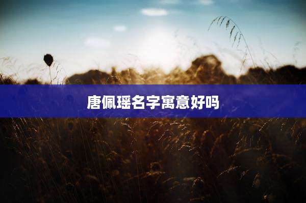 唐佩瑶名字寓意好吗