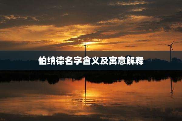 伯纳德名字含义及寓意解释