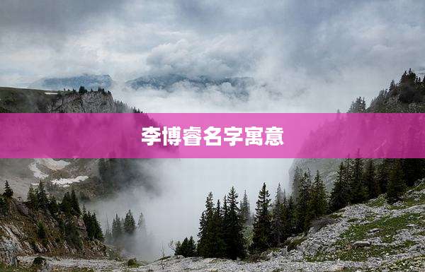 李博睿名字寓意