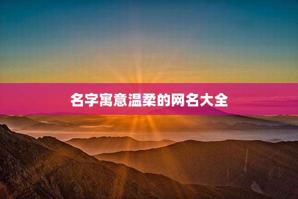 名字寓意温柔的网名大全