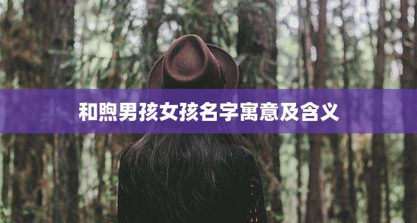 和煦男孩女孩名字寓意及含义