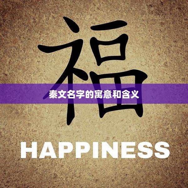 秦文名字的寓意和含义