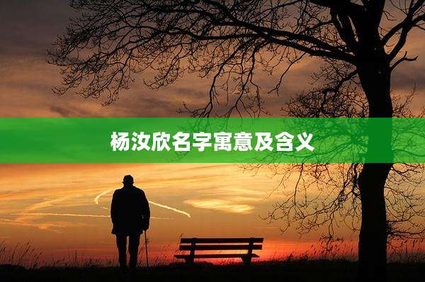 杨汝欣名字寓意及含义